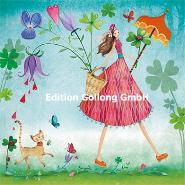 Postkarte M�dchen mit Sommerblumen